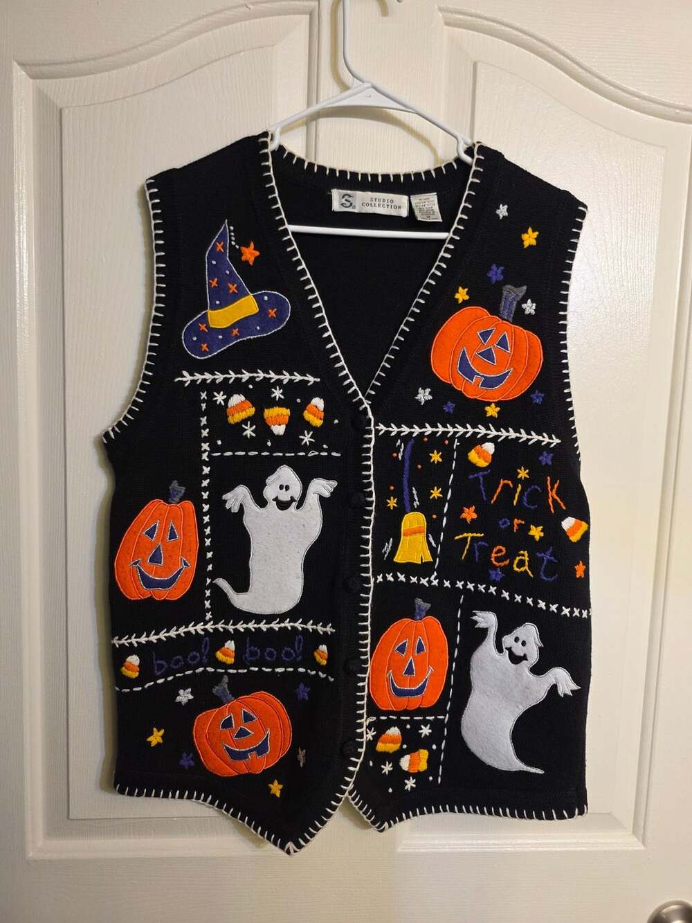 Studio Collection Vintage 90s Halloween Vest Medium